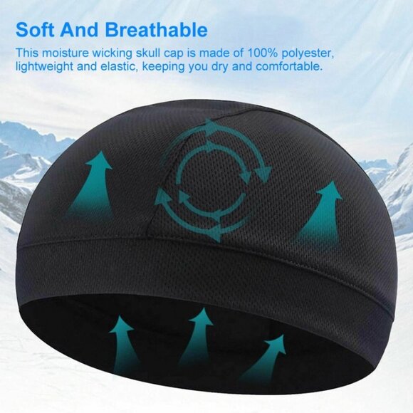 3x Helmet Liner Skull Cap Beanie Sweat Wicking Cycling Sport Quick-dry Hat Wrap - Picture 2 of 10
